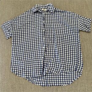 Today only!! Gingham Blue White Checkered Shirt Size XXS